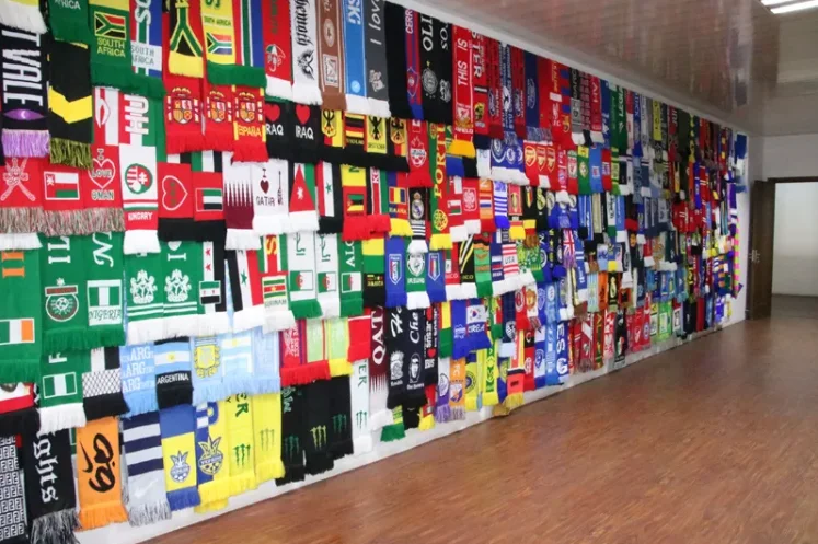 wholesale Custom High quality 100%acrylic football club knitted scarf Cheering Scarf Custom Soccer Spain Scarf
