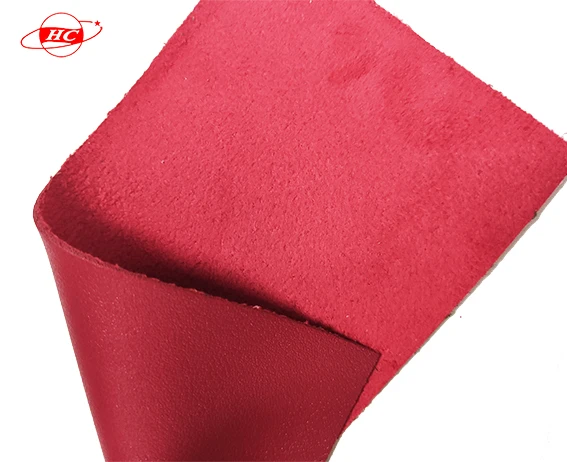 PVC leather Nappa pattern for bags, backpacks, customized 1.6mm Suede leather pvc synthetic leather