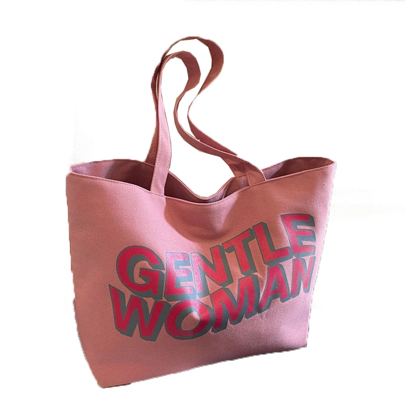 Fashionable Pure Cotton Canvas Tote Shopping Bags Promotional Eco-Friendly Shoulder Gift Bag Recyclable & Biodegradable