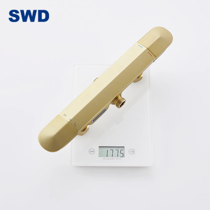 Rain Hot Cold Bathroom Brushed Gold Shower Mixer 3 Outlets Gold Bath Mixer Faucet Shower Head Faucet Set Rain