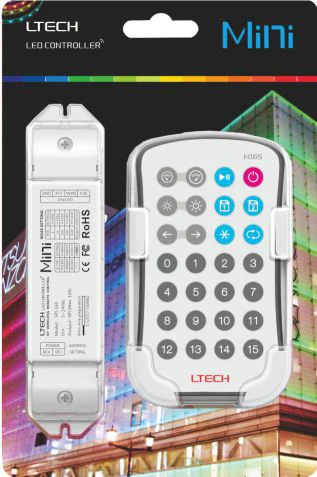 Ltech  SPI-16S+M16S Mini LED fantastic controller kits RF 2.4G Hz SPI-16S controller M16S remote for led light strip