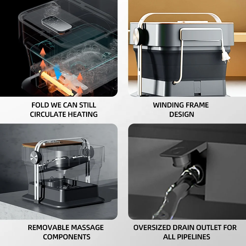 Automatic Electric Footbath Spa Massager Pedicure Luxury Machine Bucket Basin with Heat Bubbles Vibration