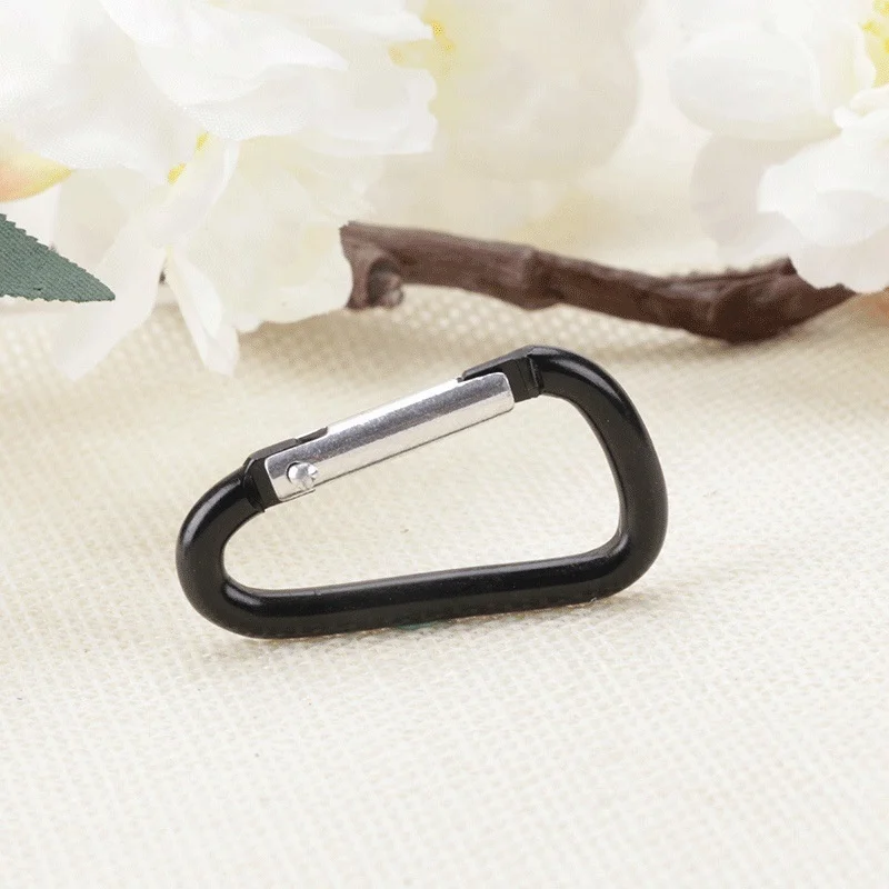 Cute Aluminum Size 5 Carabiner Clip  D Shape Buckle Spring Snap Key Chain Clip Hook Multipurpose for Camping Hiking Fishing