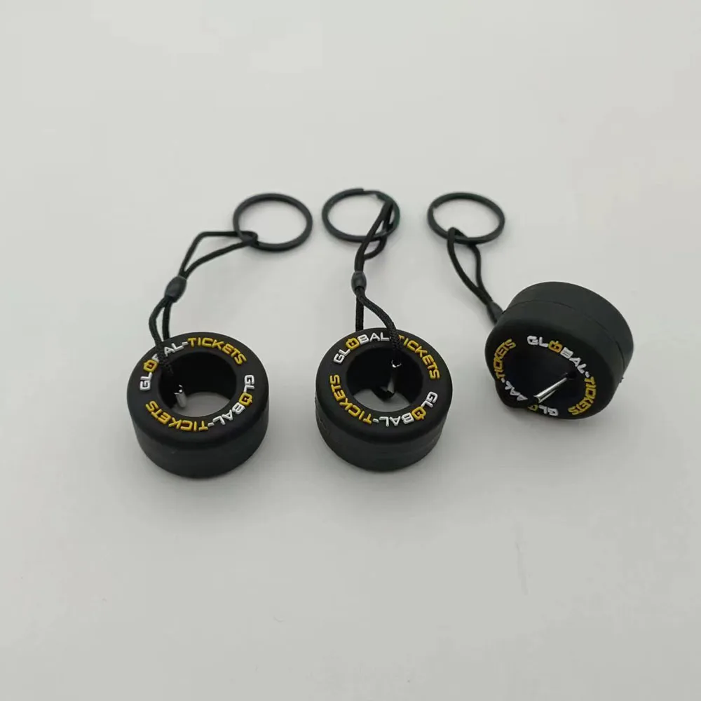 Custom Promotion Innovative Simulation PVC Motorbike Car Wheel 3D Rubber Tire Keychain Tyre Key Chain