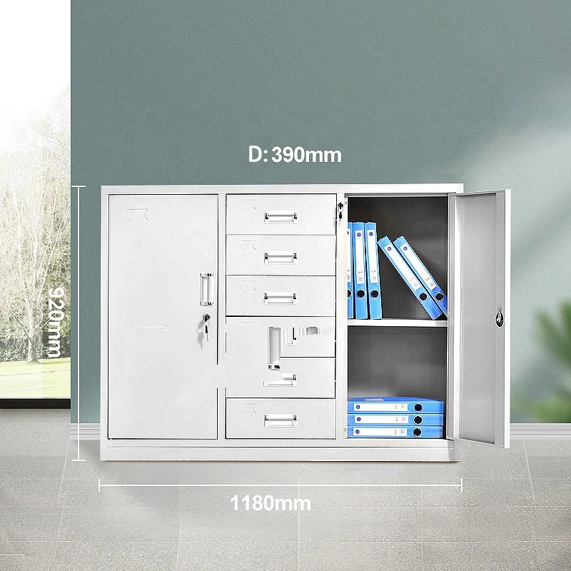 Customized Modern Design Durable Filing Cabinet 2 Door Office Metal Steel File Storage Cabinet