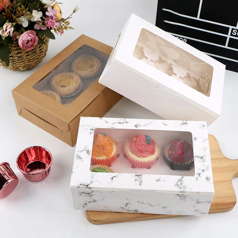 Disposable Plastic Cake Container Boxes Transparent in Bulk for Cup Cake Clear Gift Pastry Packaging Round Swiss PET Embossing