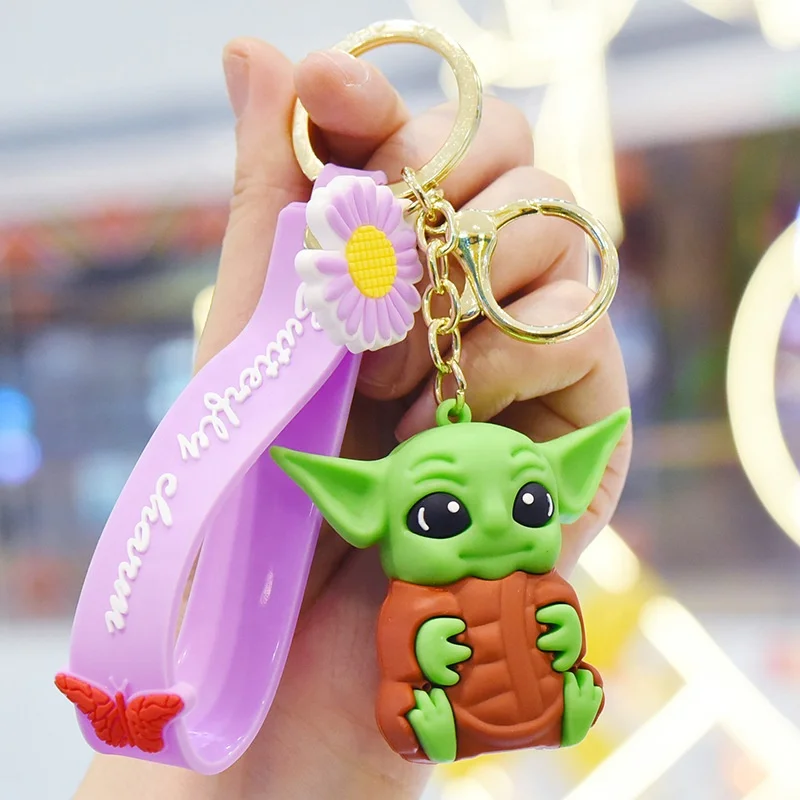  Проверенный брелок производитель оптовая торговля ПВХ материал милый кулон ребенок yoda