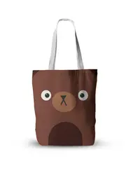 New Women Cartoon Handbag Color Animal Face Panda Lion Shoulder Canvas Bag Large Capacity Girl Reusable Shopping Bag Grocery Bag