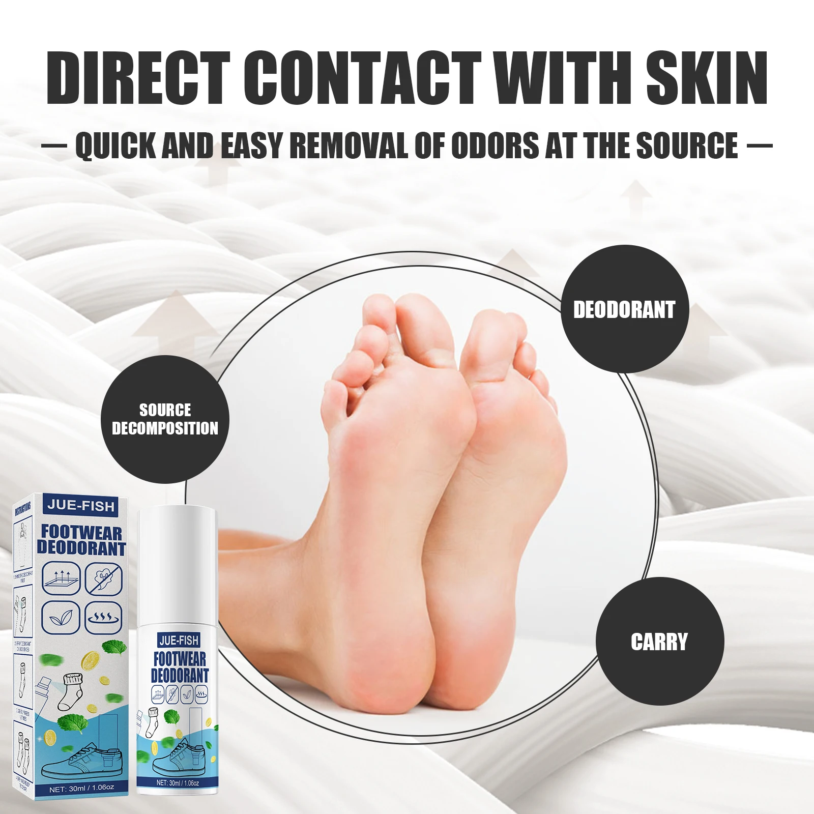 Jue Fish Shoe Odor Eliminator Deodorant Anti-odor Remover Shoe Deodorant Fresh Fragrance Deodorize Shoes Spray