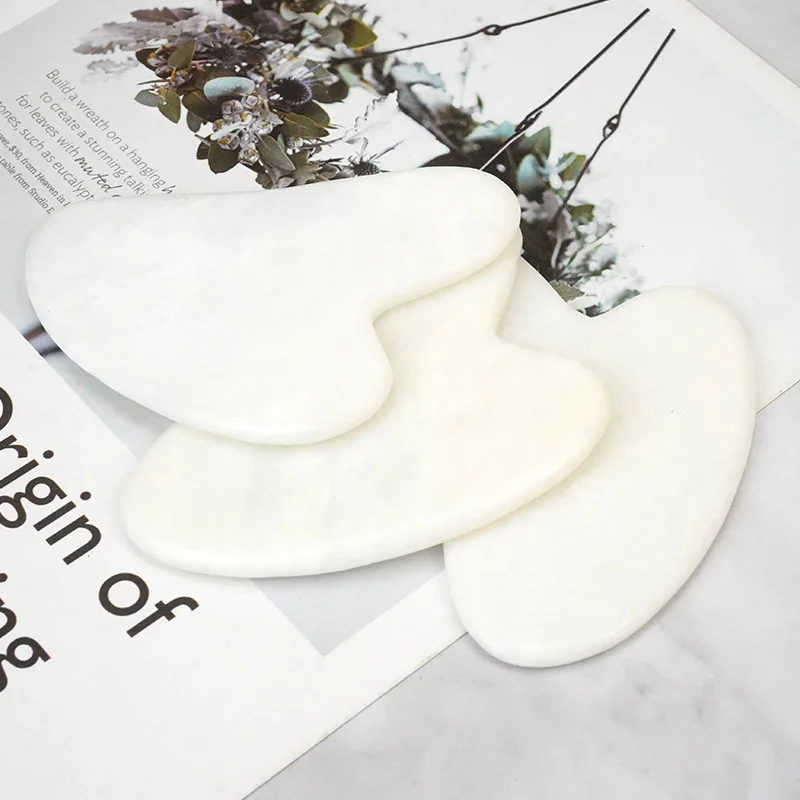Wholesale Price Facial Roller White Gua Sha Guasha Tool Jade Roller Gua Sha Roller Set For Face