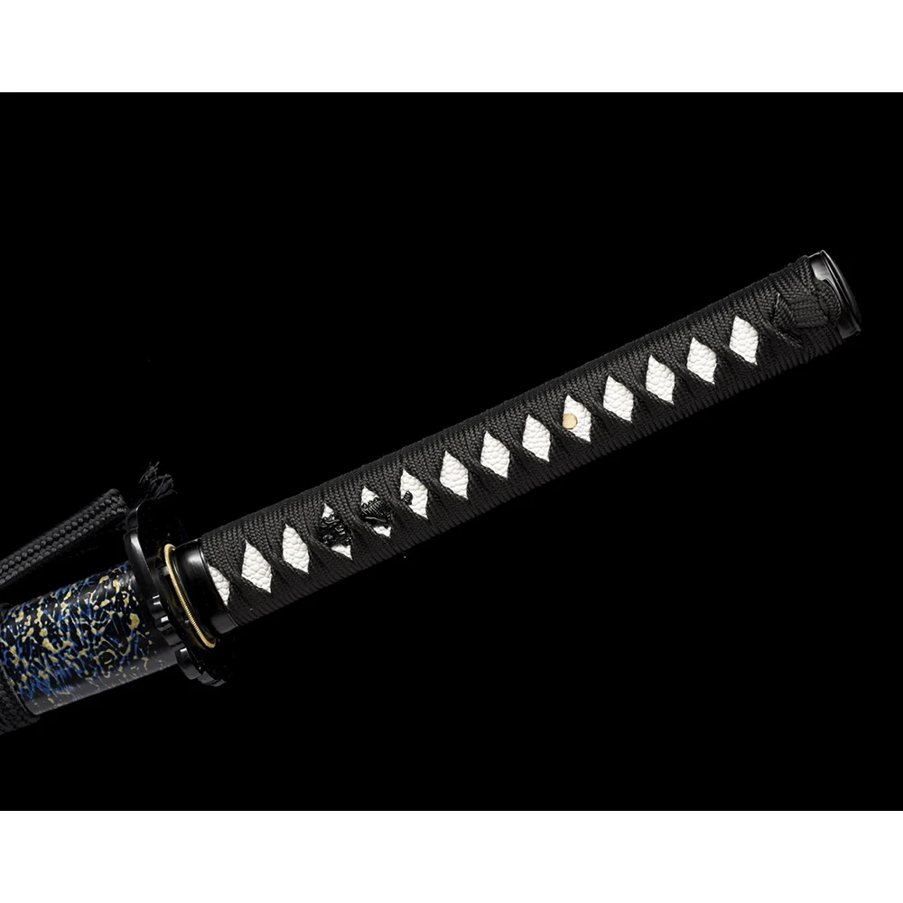 Handmade Damascus Blade Knife Black Sword Samurai Style Japanese Training Sword Wood Bamboo Toy Sword for Sale