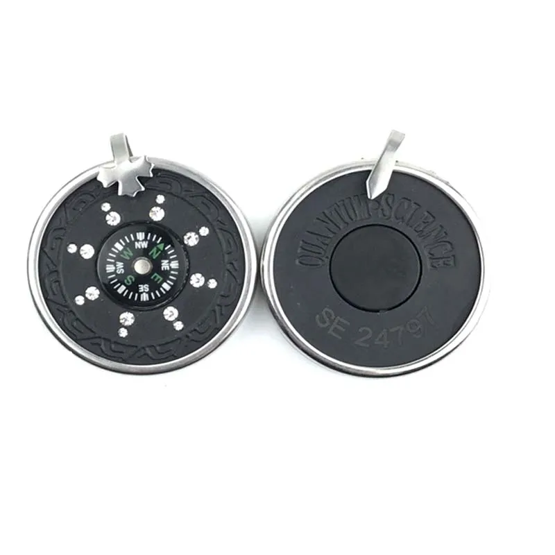 Factory price necklace quantum energy pendant round shape stainless steel scalar energy power pendant