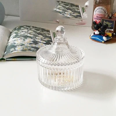 Luxury Transparent Empty Glass Crystal Candle Jar With Lid For Making Candle Holders Diamond Shape Containers Geo Cut Vessels