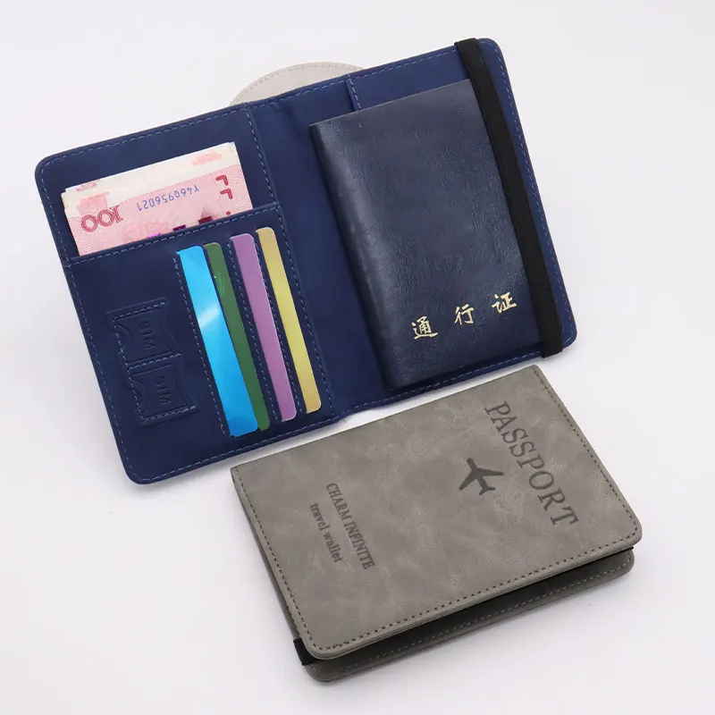 Wholesale Custom Logo Travel PU Leather Passport Cover Waterproof RFID Certificate Bag for Travel