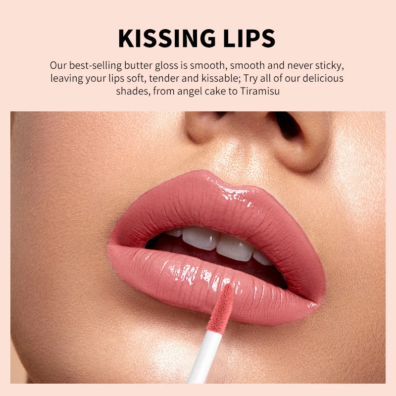 Custom Butter Gloss Lipstick Moisturizing Long Lasting Private Label Shimmer Glitter