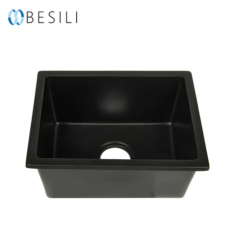 Factory price artificial stone quartz stone sink for kitchen modern single matte black corner kitchen sink