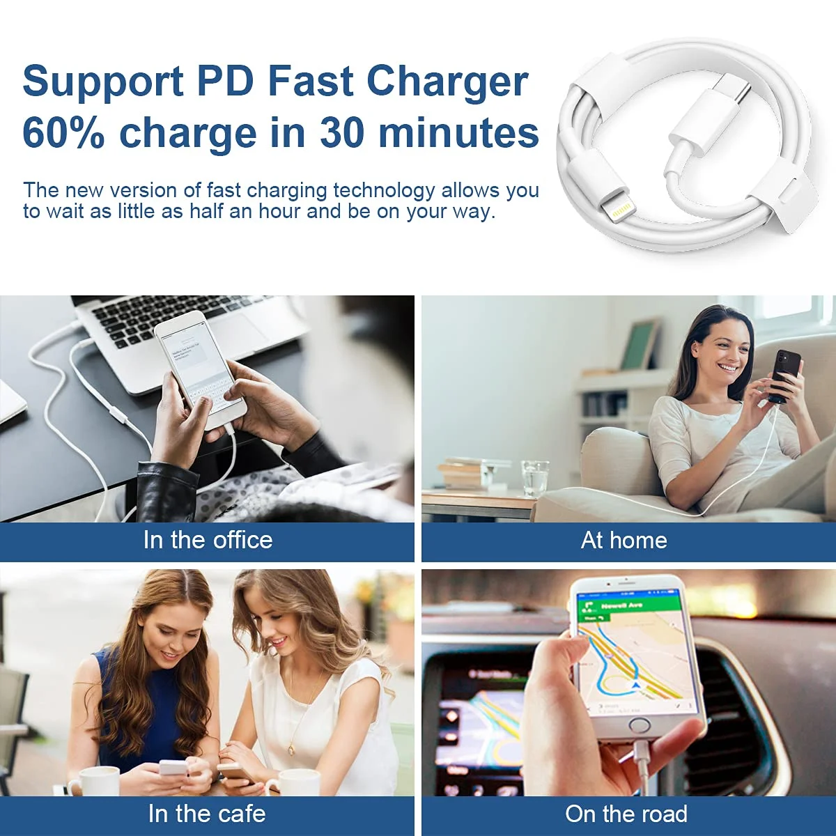 3ft 6ft PD High Quality Custom Fast Charging Mobile Phone Usb Type C Data changing cables for phones iPhone