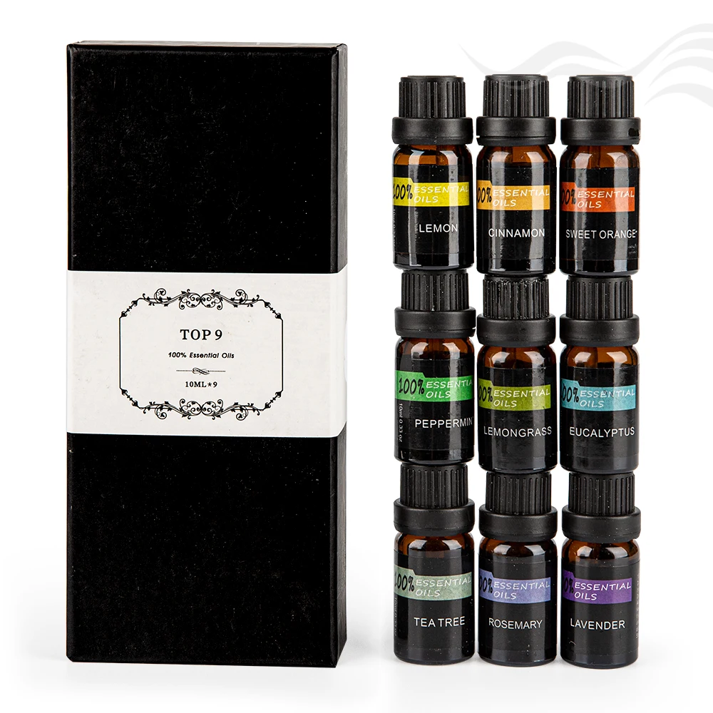 9PCS Popular Eucalyptus Lavender Essential Aromatherapy Oil Skincare 100% Pure Plant Natural Essential Oils Gift Set