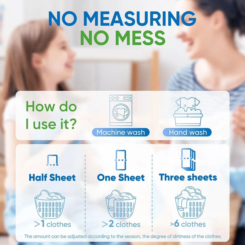 Factory Supply Biodegradable Scented Laundry Sheets Strips Enzymatic Remove Stain Laundry Detergent Sheets