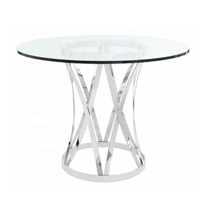 10mm 12mm Round Tempered Glass Dining Table