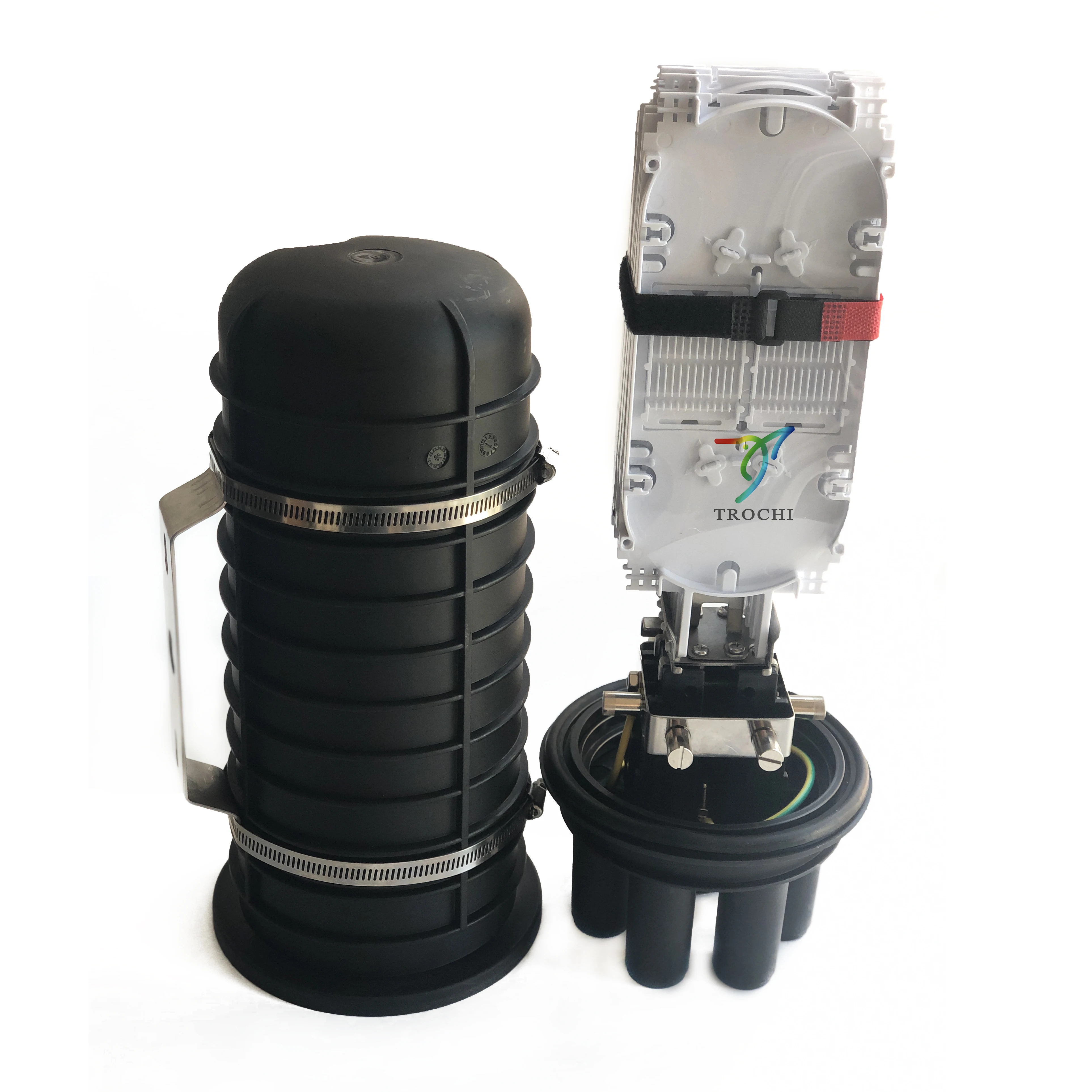 Fiber optic splice enclosure vertical/dome mechanical sealing 12/24/36/48 core splice closure