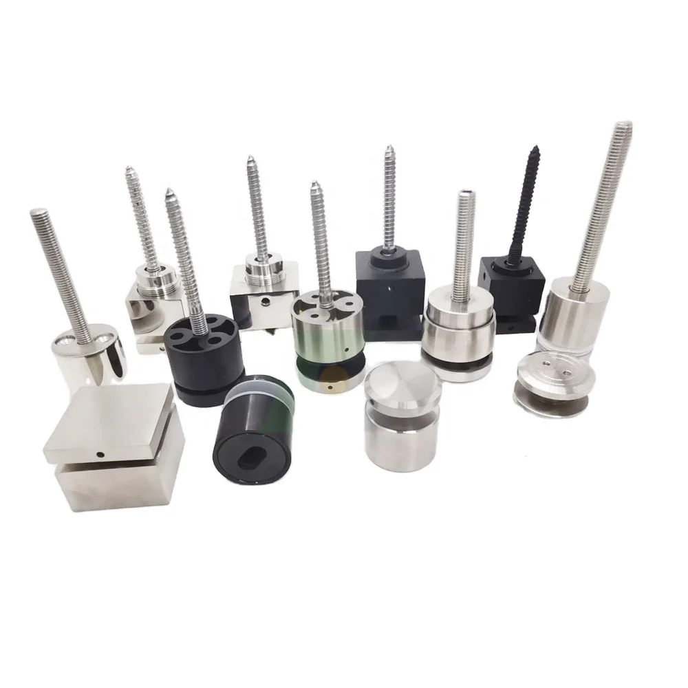 DF  Stainless steel pipe Balustrade glass standoff holder galvanized sliding glass  balcony railing door accessories hardware