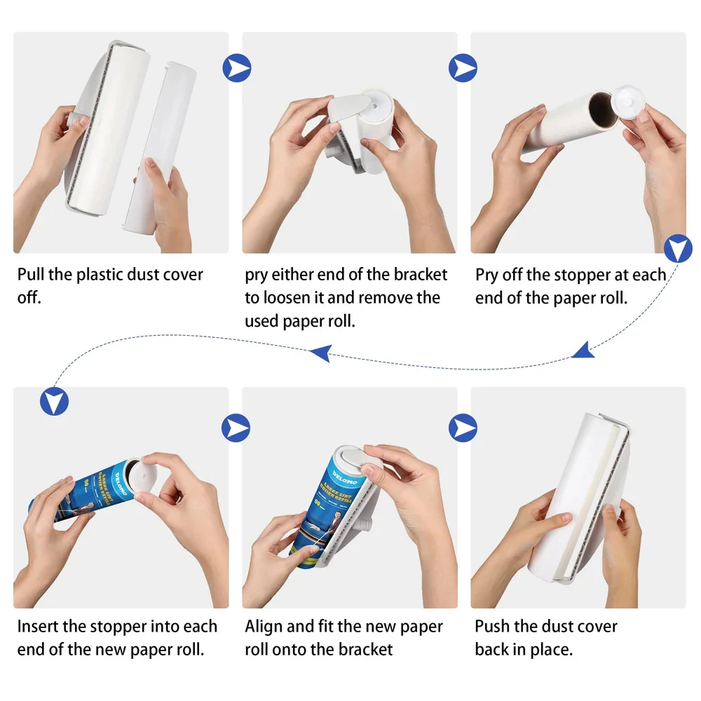 Fresh New Coming Second Generation 90 Sheets 2 Rolls Pet Hair Remover Roller With Adjustable Handle For More Versatility