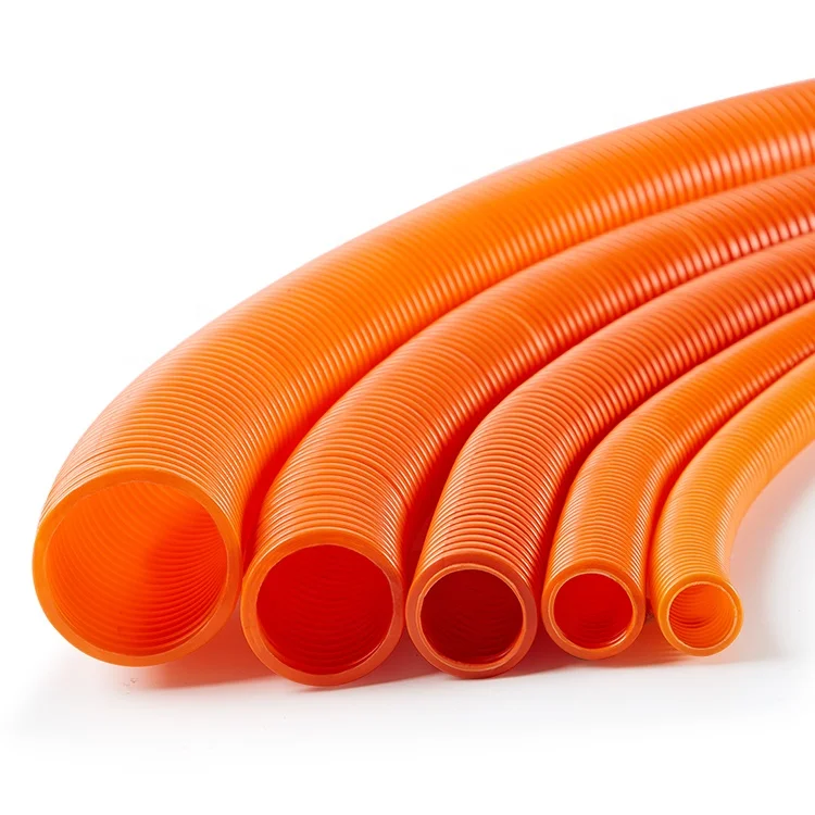 Orange Corrugated Conduit Flame Retardant Plastic Electrical Tube Flexible Pipe OEM Factory 25mm