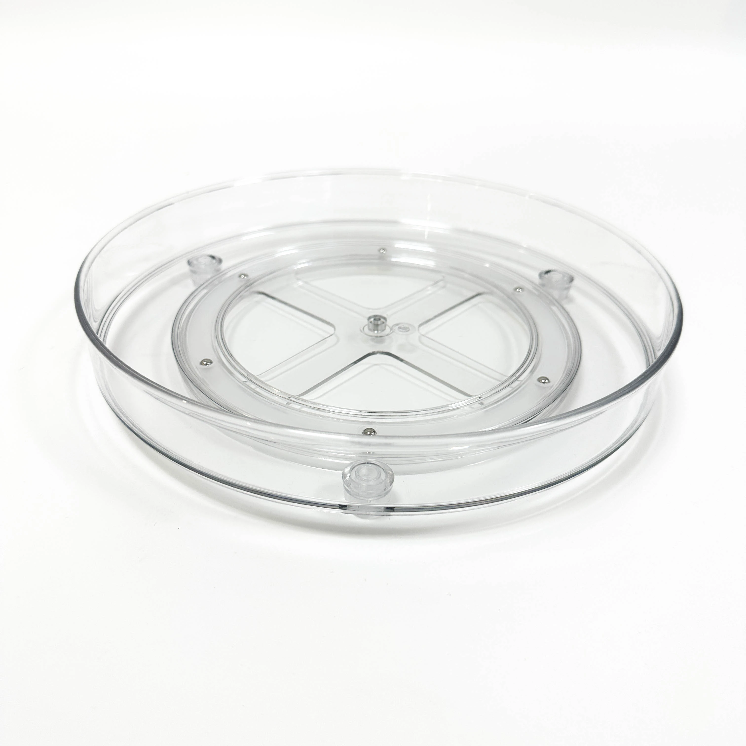 Plastic Rotating Kitchen Organizer Round Turntable Organizer Clear Lazy Susan for Food Storage