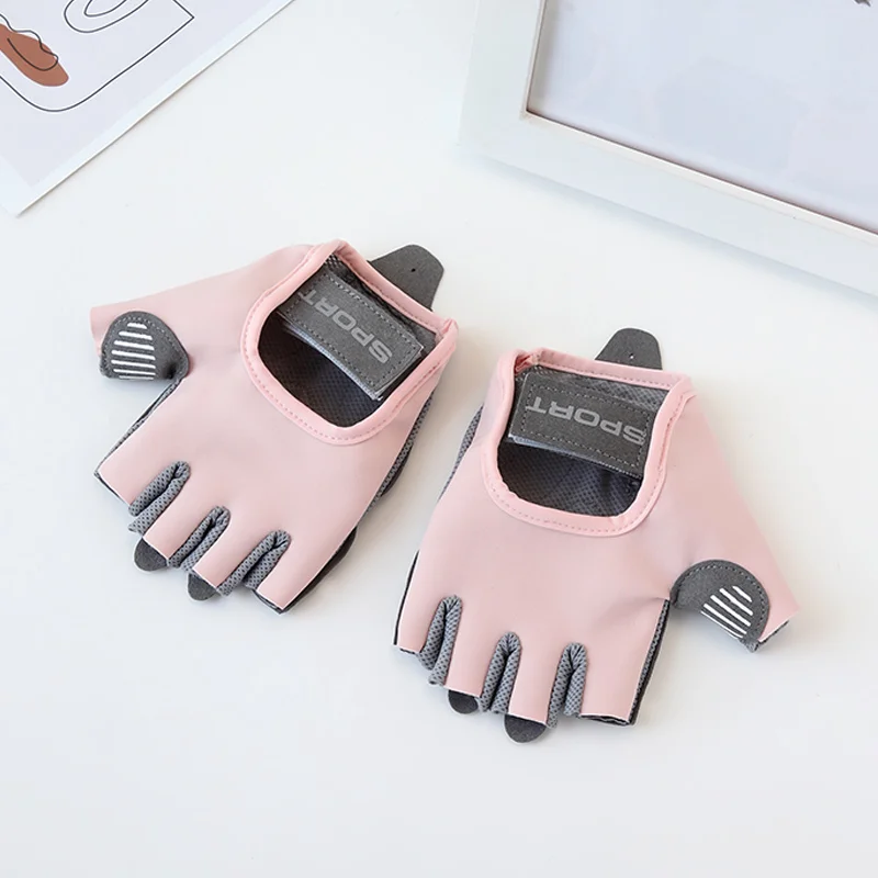 Customized Logo Workout Palm Protection Sport Fitness Half Finger Women Weight Lifting Gym Gloves