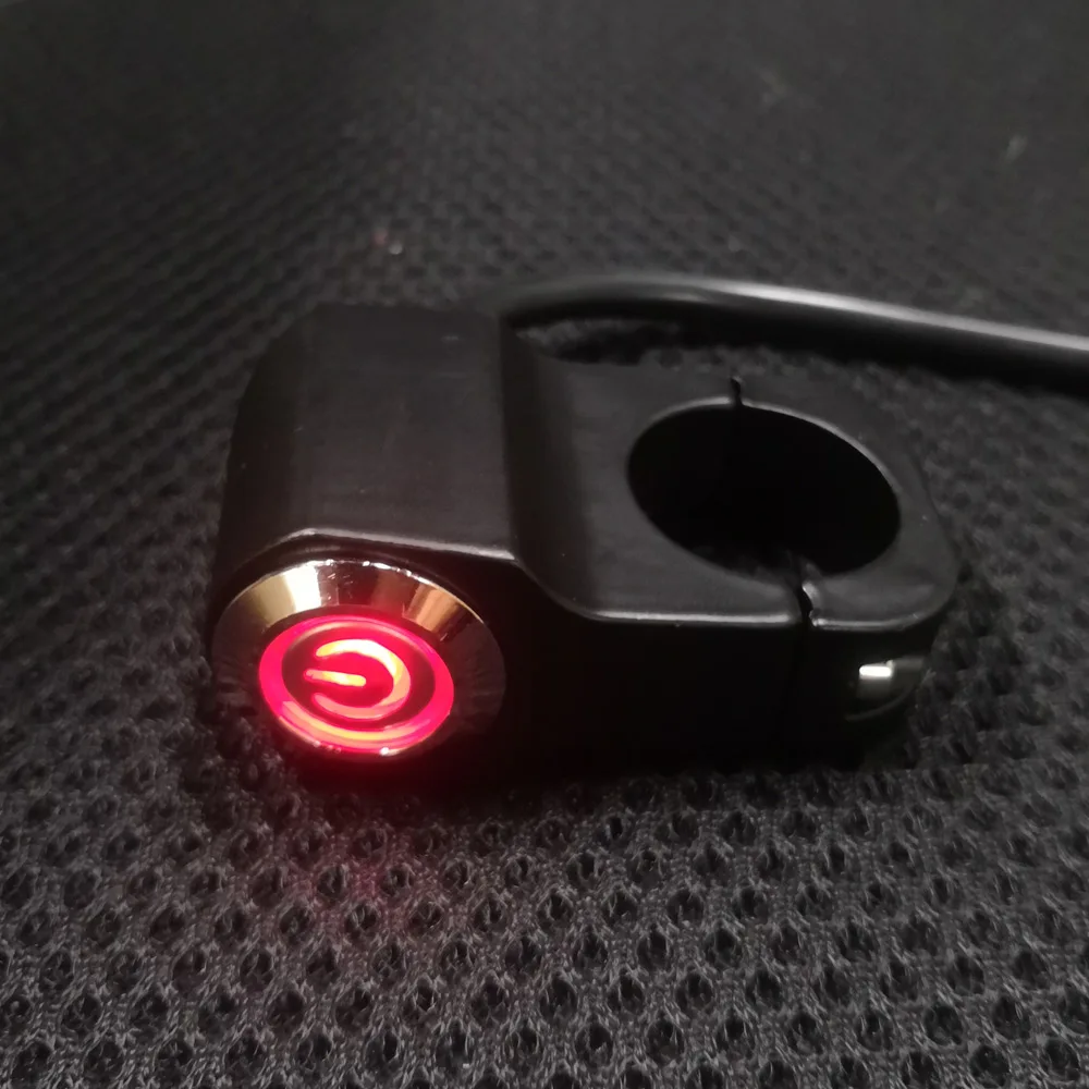 25MM 1inch Red LED Motorcycle ATV Handlebar On/Off Switch For Fog Spot Light Headlight 12V Universal