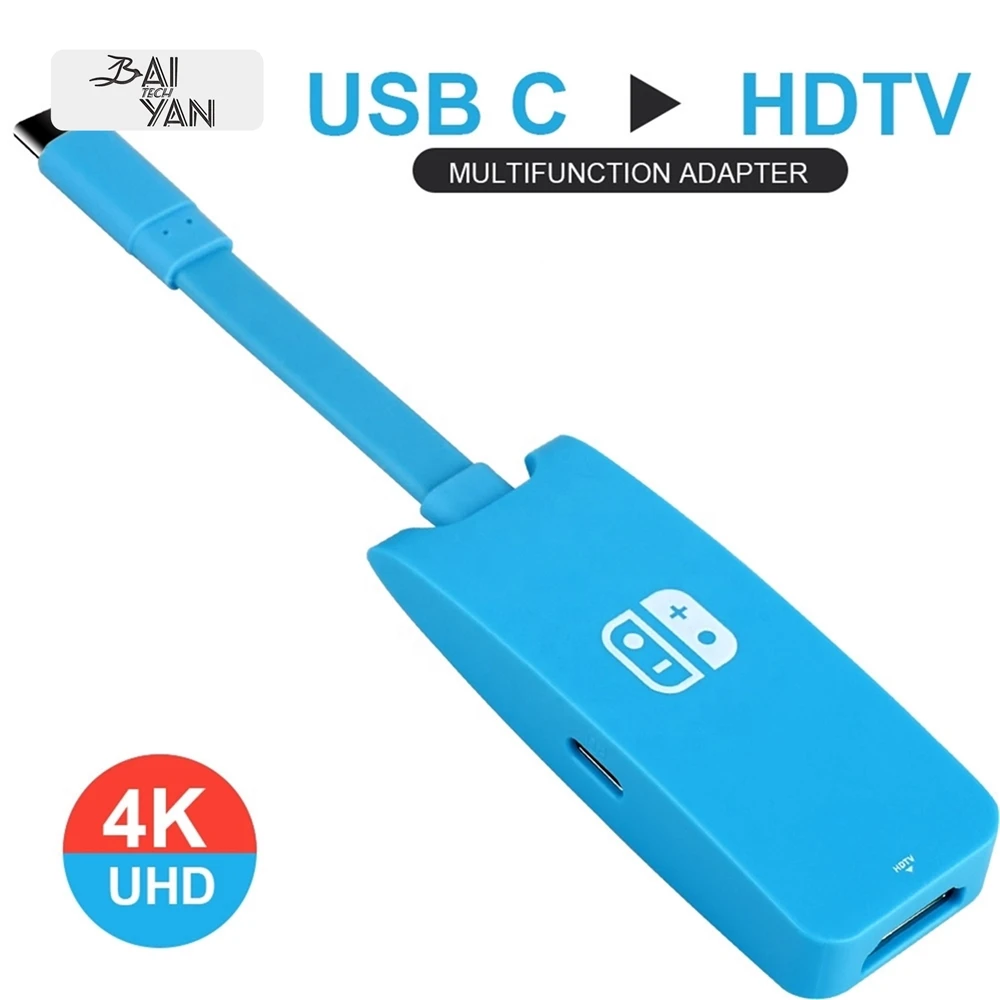 Multi 3 in 1 Type C Adapter for Nintend Switch Hub USB-C to 4K*2K HDTV PD Charging Port Nintendo Game Accessories