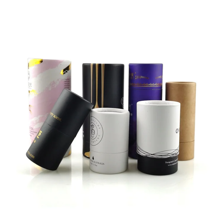 custom logo essential oil tubes packaging boxes paper tube luxury recycled cylinder for scent  perfume