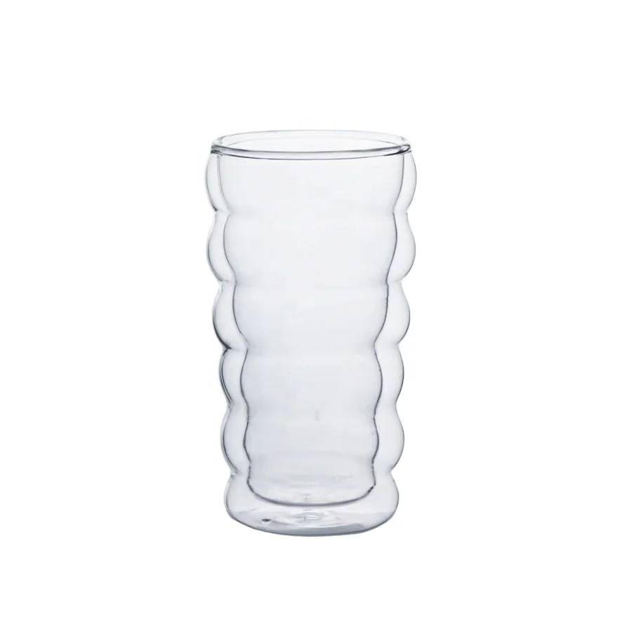 Double Wall Coffee Mug Custom Insulated Unique Borosilicate Glass Tumblers Heat Resistant Glass for Coffee Tea