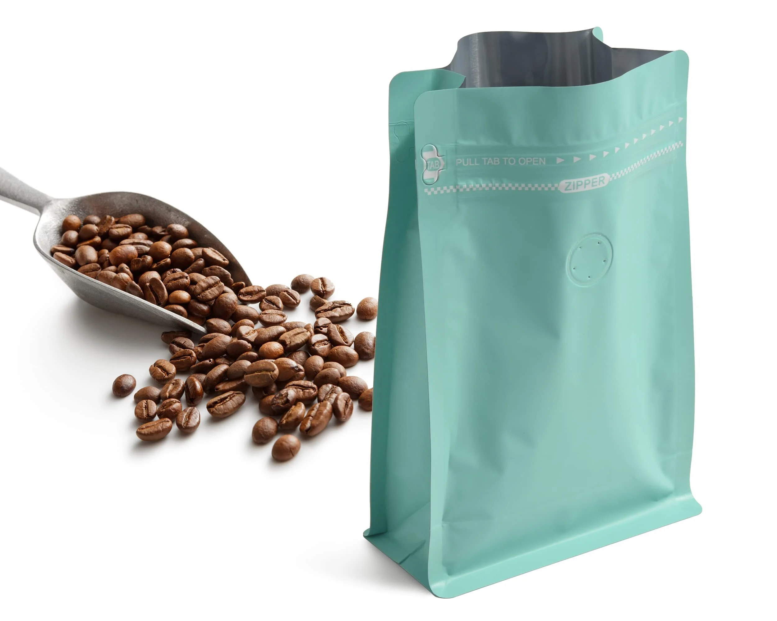 wholesale Custom logo one way degassing valve Reusable side zipper tea nuts coffee bags white kraft paper vertical coffee bag