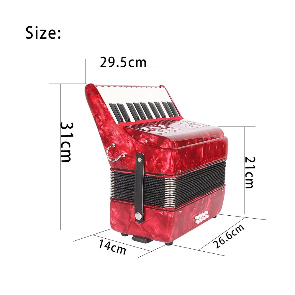 Factory Keyboard Accordion Music 22key 8 Bass Acordeon Hohner for Beginners Students(K2208)