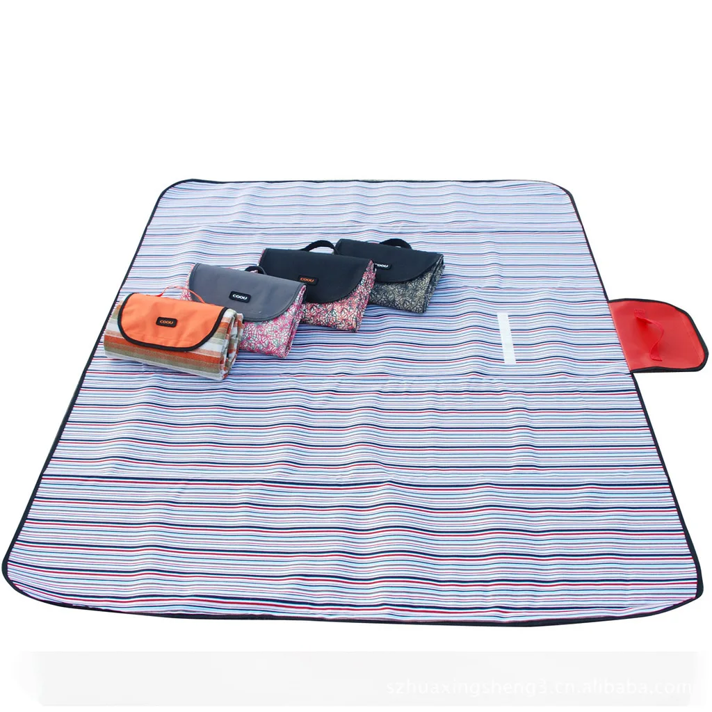 Wholesale Custom Printed Outdoor Waterproof Beach Blanket/ for Travel, Hiking, Blanket Camping Mat /Pocket Nylon Picnic