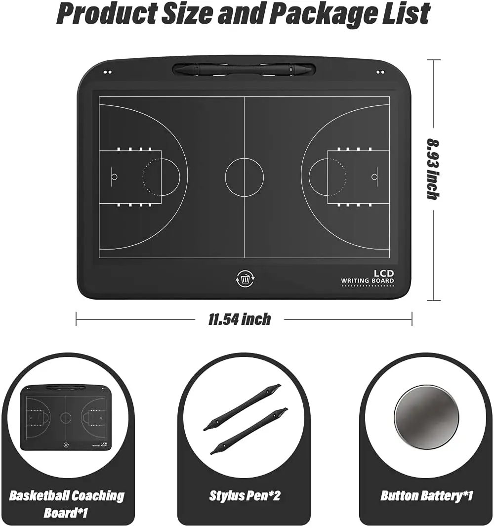 Writing Board Drawing Pad 13.5 Inch Basketball Coach LCD Handwriting Blackboard Magic Drawing Board