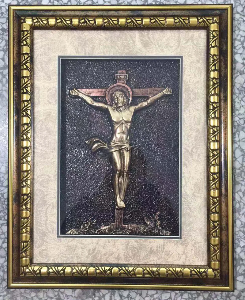 
Small size religious Jesus cross mary last supper wall arts framed 3d mat board air parcel 