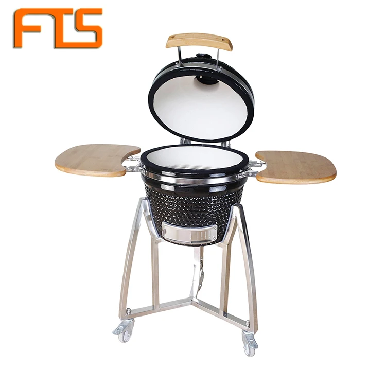 Fts coal barbecue grill trolley camping stand vertical stainless steel Roast meat mesh barbecue grills