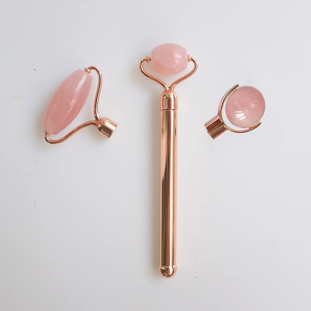 DIY natural anti aging Pink detachable jade rollers gift for women