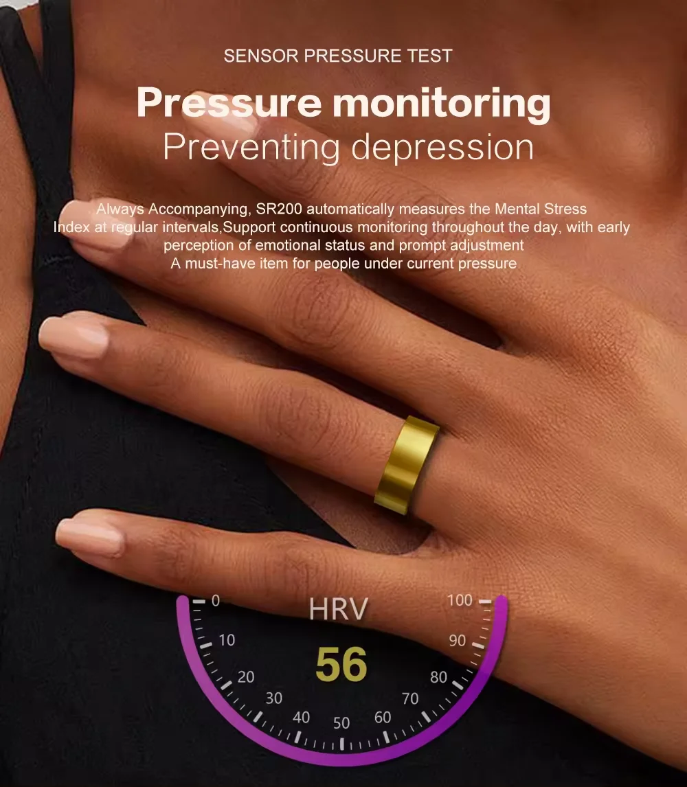 high quality fashion couple rings for men women SR200 IP67 Sports mode ECG Health monitoring heart rate blood oxygen Smart ring