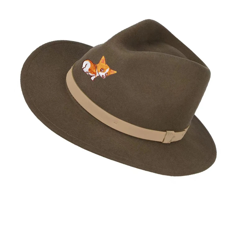 Wholesale Custom Australian Wool Felt Cowboy Hats High quality Custom Made wide brim Retro Fedora hat