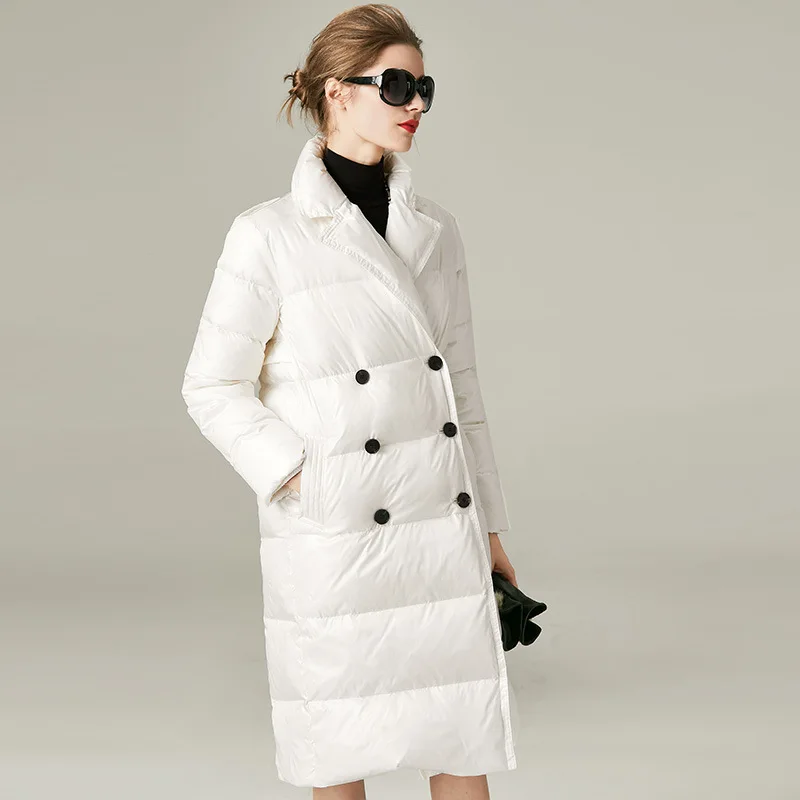 Oem Real Luxury Parka Mujer Duck Down Jacket Fur Long Coat Women Winter Windbreak