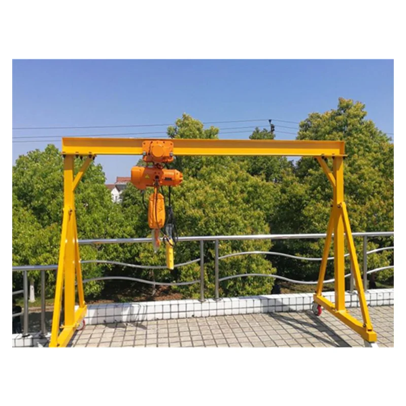 2 Ton 3 ton 4 ton 5 ton portable a frame hoist gantry crane with beam and wire rope hoist gantry rail crane for sale