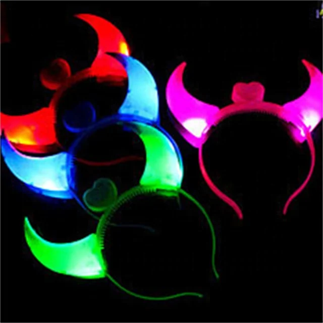 Wholesale Light Up Devil Horn Headband for Halloween Event Supplies birthday christmas Party Favors