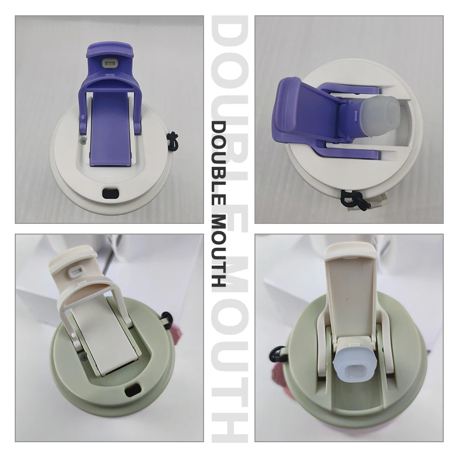 Custom Logo Double Bubbler 380Ml 500Ml Stainless Steel Travel Cup Coffee Insulated Mugs with Lid and Straw Cover