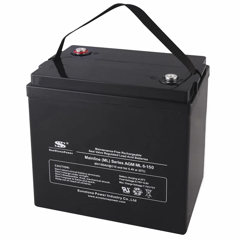 Sunstone Free Maintenance 6V 150AH AGM Battery Deep Cycle VRLA Home Energy Storage System Chinese Factory Solar Inverter Battery