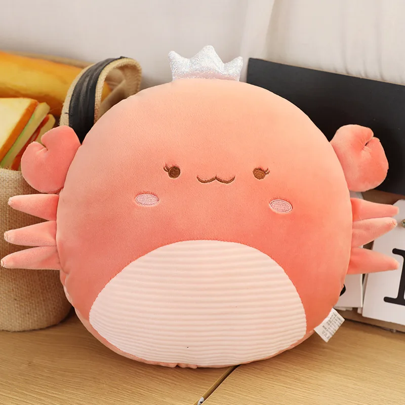 Factory price crab pillow winter warm hand cover with blanket nap cushion sea animal crab plush pillow