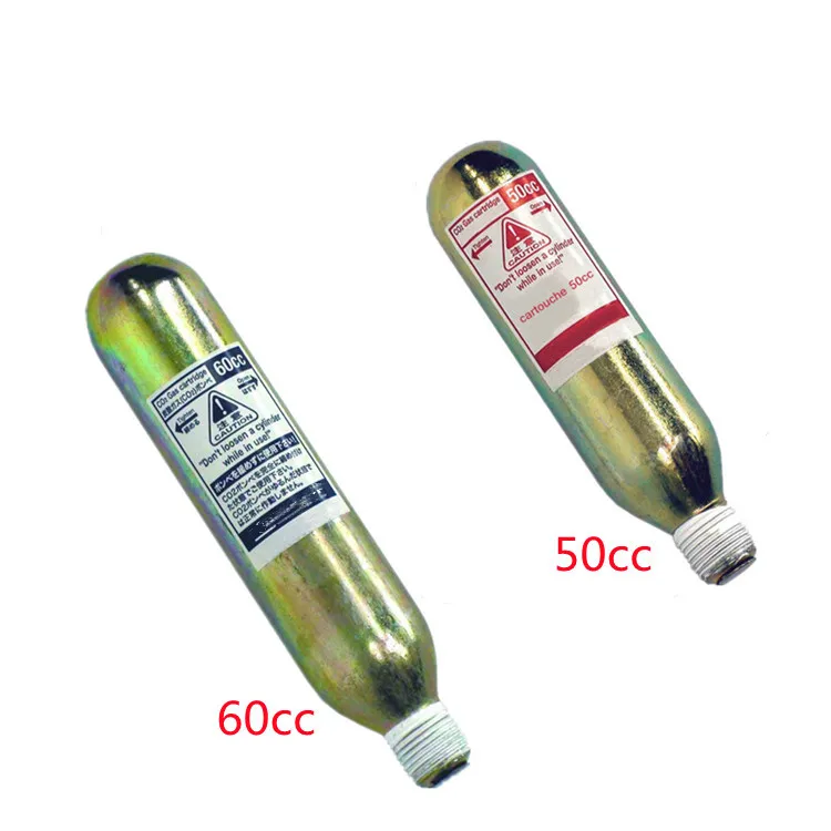 Co2 58 unf 60cc 50cc co2 Картриджи с резьбой 45g 38g картухо для мотоцикла подушки безопасности